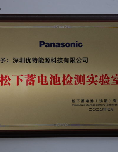 Youtek Panasonic battery Test Lab Certificate